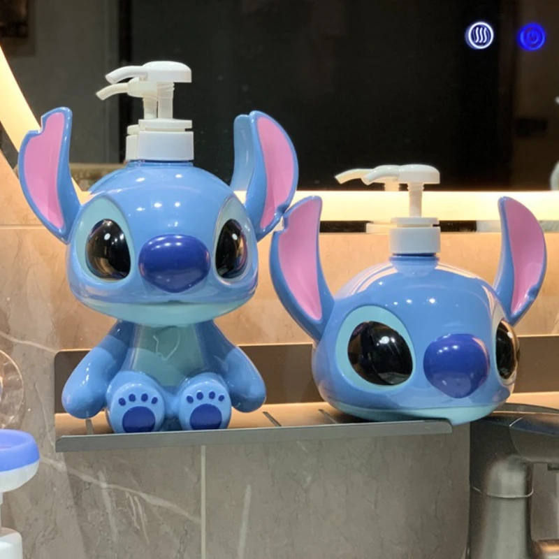 

Disney Stitch Shampoo Refillable Bottles Pump Container Plastic Liquid Shampoo Shower Gel Bottles Home Bath Supply Accessories