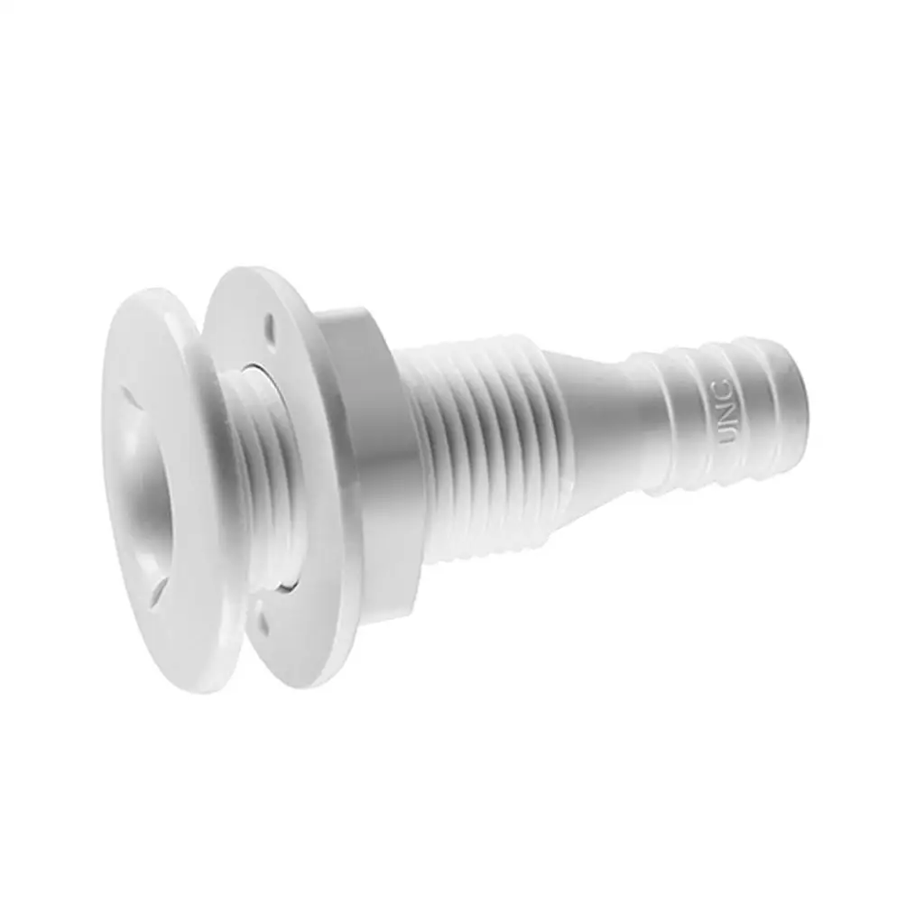 Boat Plumbing Thru Hull Fitting White Plastic Hose Connector Drain Plug for Sports Outdoors Yacht Use