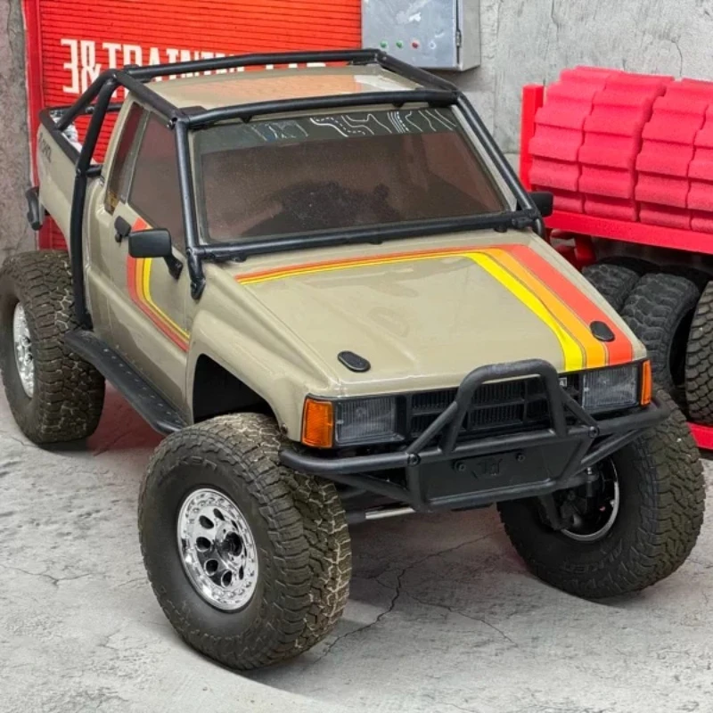 For Axial1/10 SCX10 III 1987 Toyota SR5 RC Door Handles Side Mirrors Spare Tire Carrier Rear Bed Fuel Tank & Cooler Box Upgrade