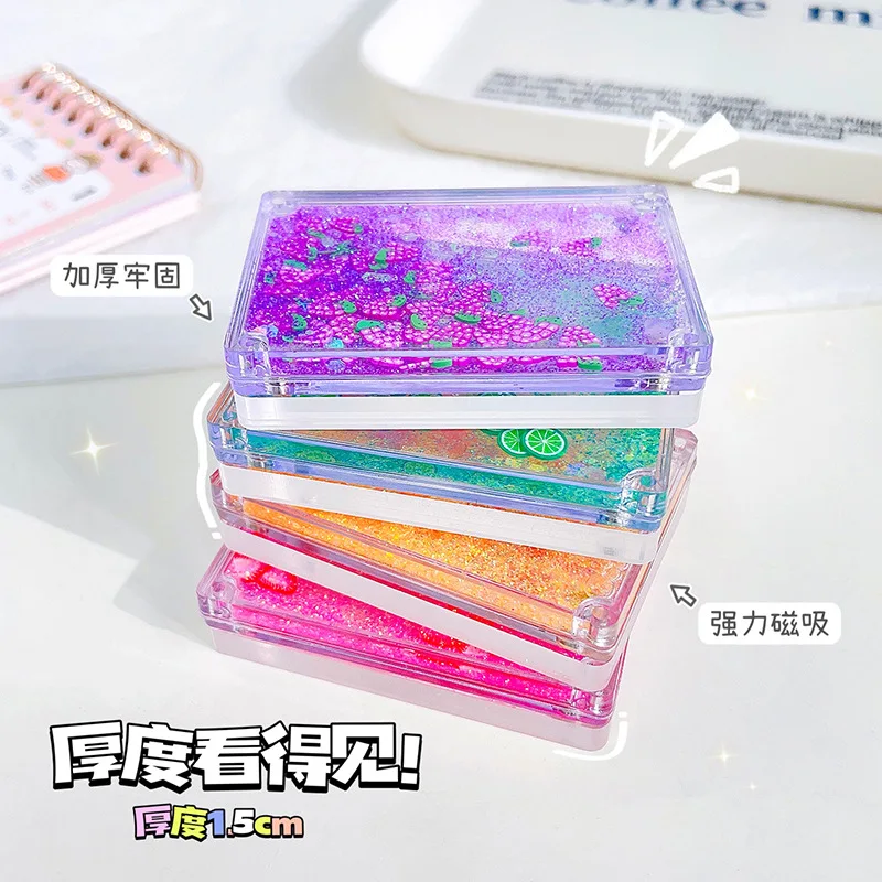 Magnetic Fluid Acrylic Brick Transparent DIY Guka Frame Sticker Decoration 3inch Mini Idol Photo Frames