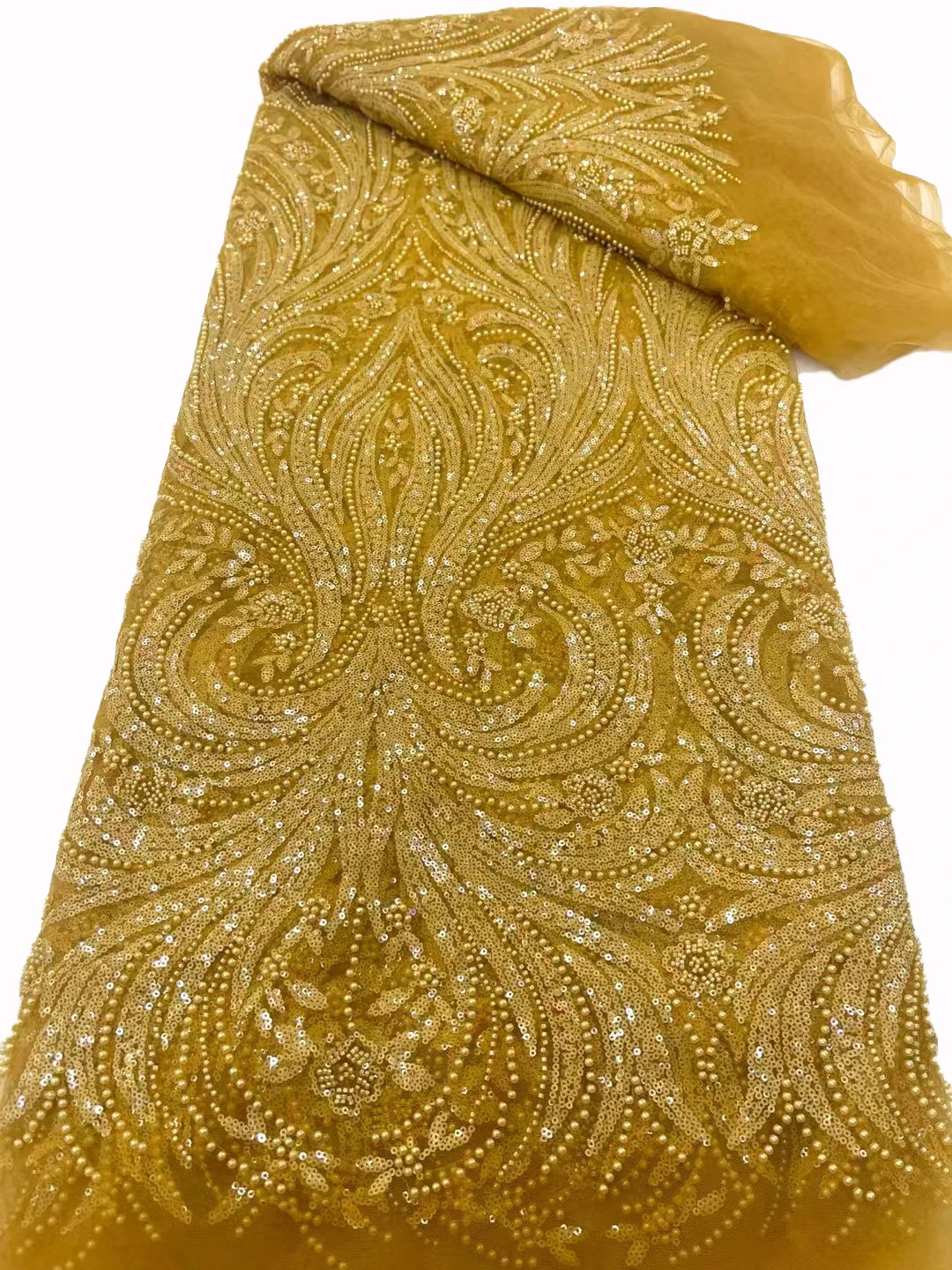 ใหม่ลูกปัดเย็บปักถักร้อยผ้าภาษาฝรั่งเศสคําลูกปัดหลอดเย็บปักถักร้อยผ้าตาข่ายเลื่อมฟองลูกปัดเย็บปักถักร้อยผ้าแฟชั่นชุดแต่งงาน