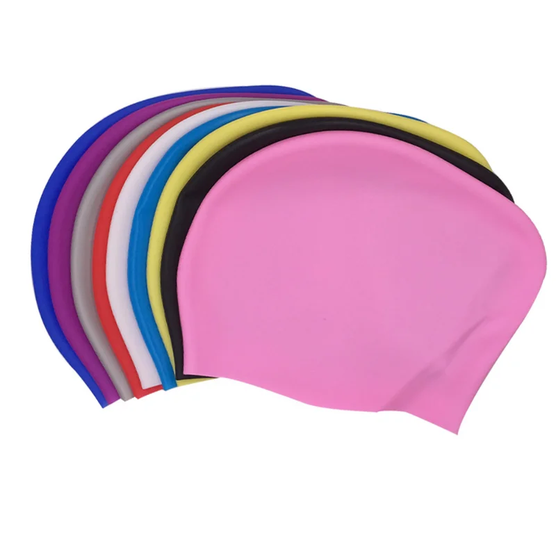 Silicone Swimming Cap for Long Hair Women's Waterproof Swim Caps Ladies Diving Hood Hat for Kids  Casquette