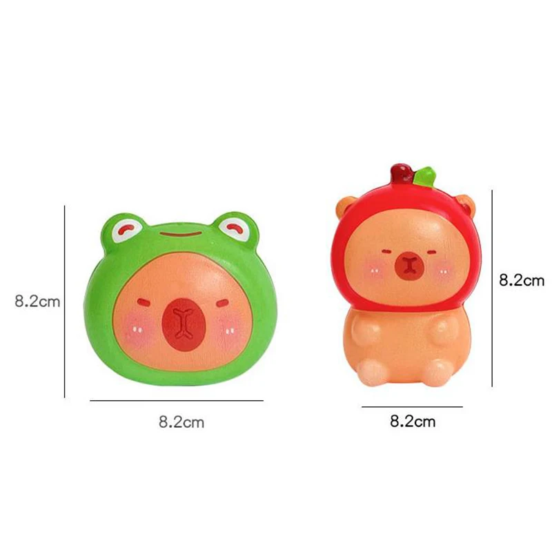 1Pcs Nette Cartoon Capybara Hut Quetschen Silikon Spielzeug Langsam Rebound Dekompression Spielzeug Entlüften Ornamente kinder Geschenk Spielzeug