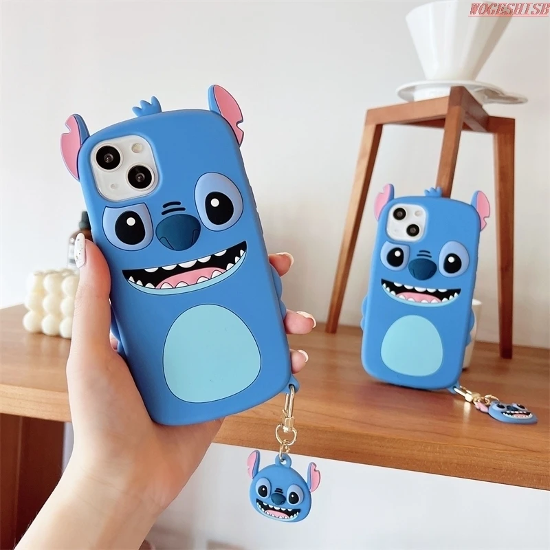 3D Stitch Cartoon Case For Vivo Y31 Y70 Y51 Y72 Y53S Y52 Y73 Y83 Y81 Y85 Y91C Y90 Y93 Z1 V9 With Pendant Soft Silicone Cover