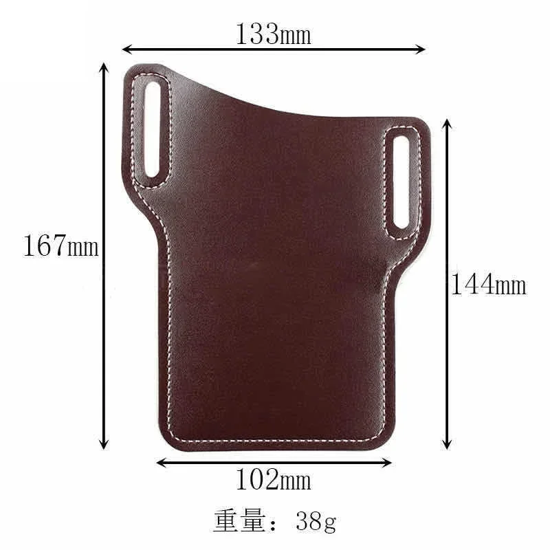 Portable Waist Bag Phone Pouch Attached Belt Plastic Men\'s Wallets Imitation Leather Pocket Holster Outdoor Purse for Men Hike