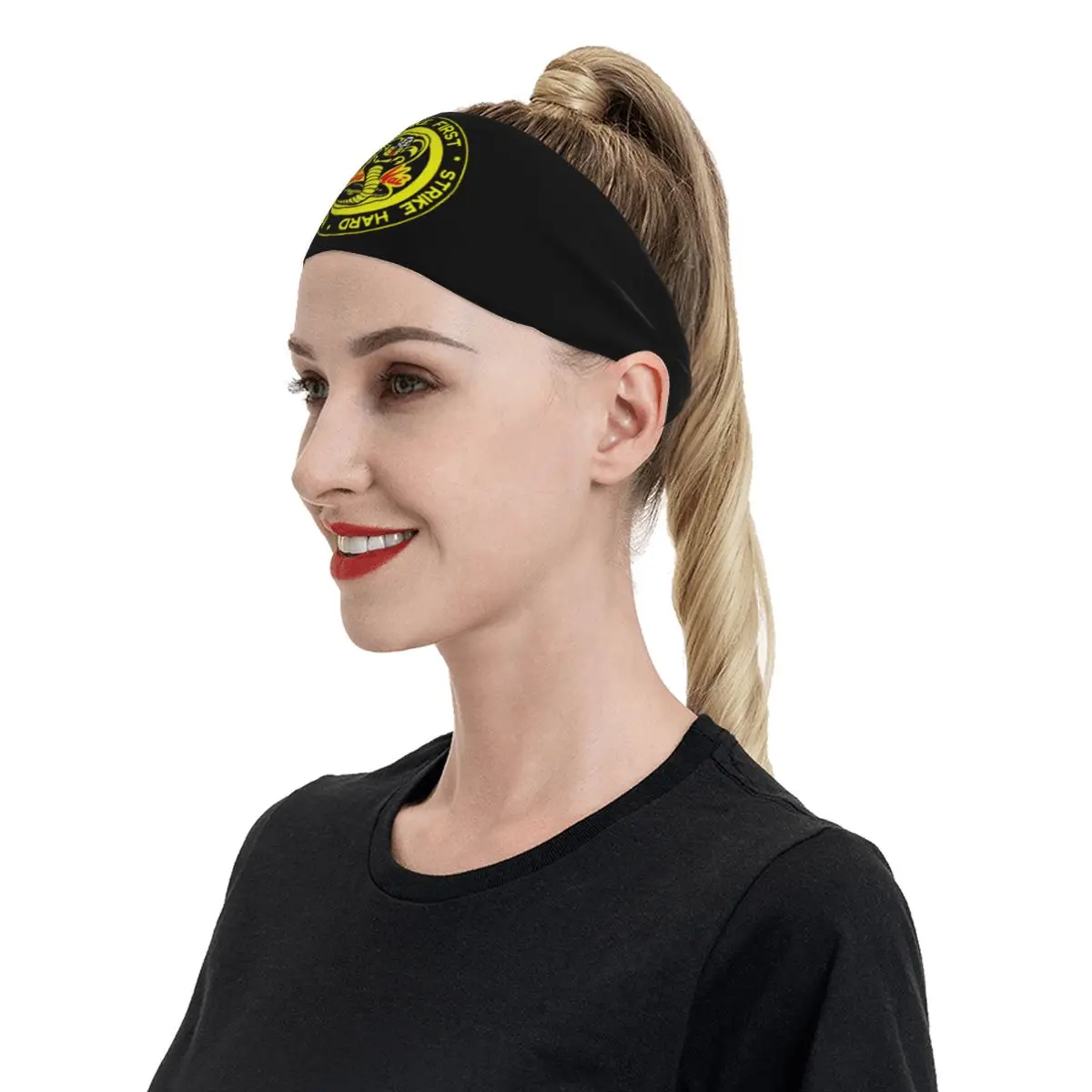 Cobra Kai Karate Kid Snake Logo Women Sweatband Headband Non Slip Bike Cycling Running Hair band Judo Dojo Miyagi Daniel Bandage