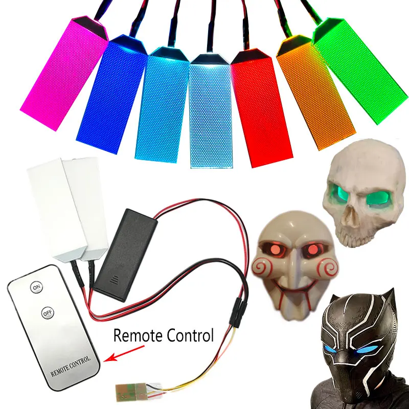 Afstandsbediening Sensing Diy Flexibele Buigbare Oogverlichting Lichtgevende Ogen Masker Helm Cosplay Figuur Accessoires Kan Bijgesneden