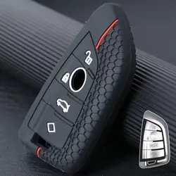 Silicone 4 Button Car Key Fob Cover Case Shell Holder Protector For BMW X1 X2 X3 X5 X6 2 3 5 6 7 Series 2016 2017 2018 2019 2020