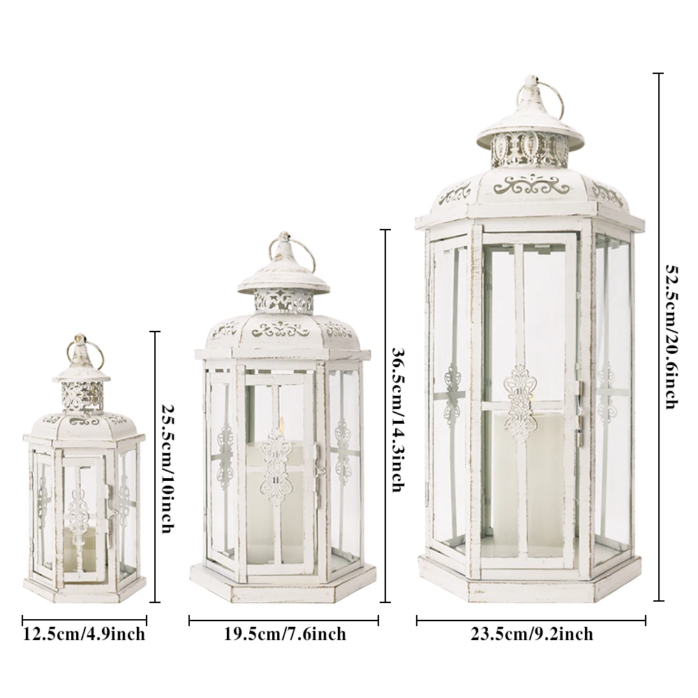 Set of 3 Decorative Candle Lanterns 20''&14