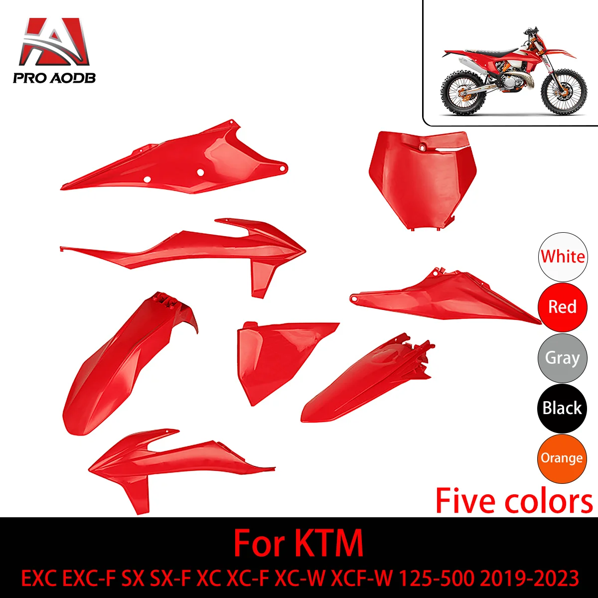 

Motorcycle Plastic Full Fairing Body Cover For KTM EXC EXC-F SX SX-F XC XC-F XCW XCF-W 125-500 2019-2023 Dirt Bike Pit Bike