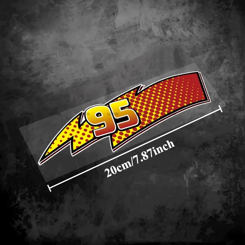 1Pc Cartoon Racing Number 95 Lightning Waterproof Vinyl Sticker For Car Motorcycle Fairing Helmet Decor