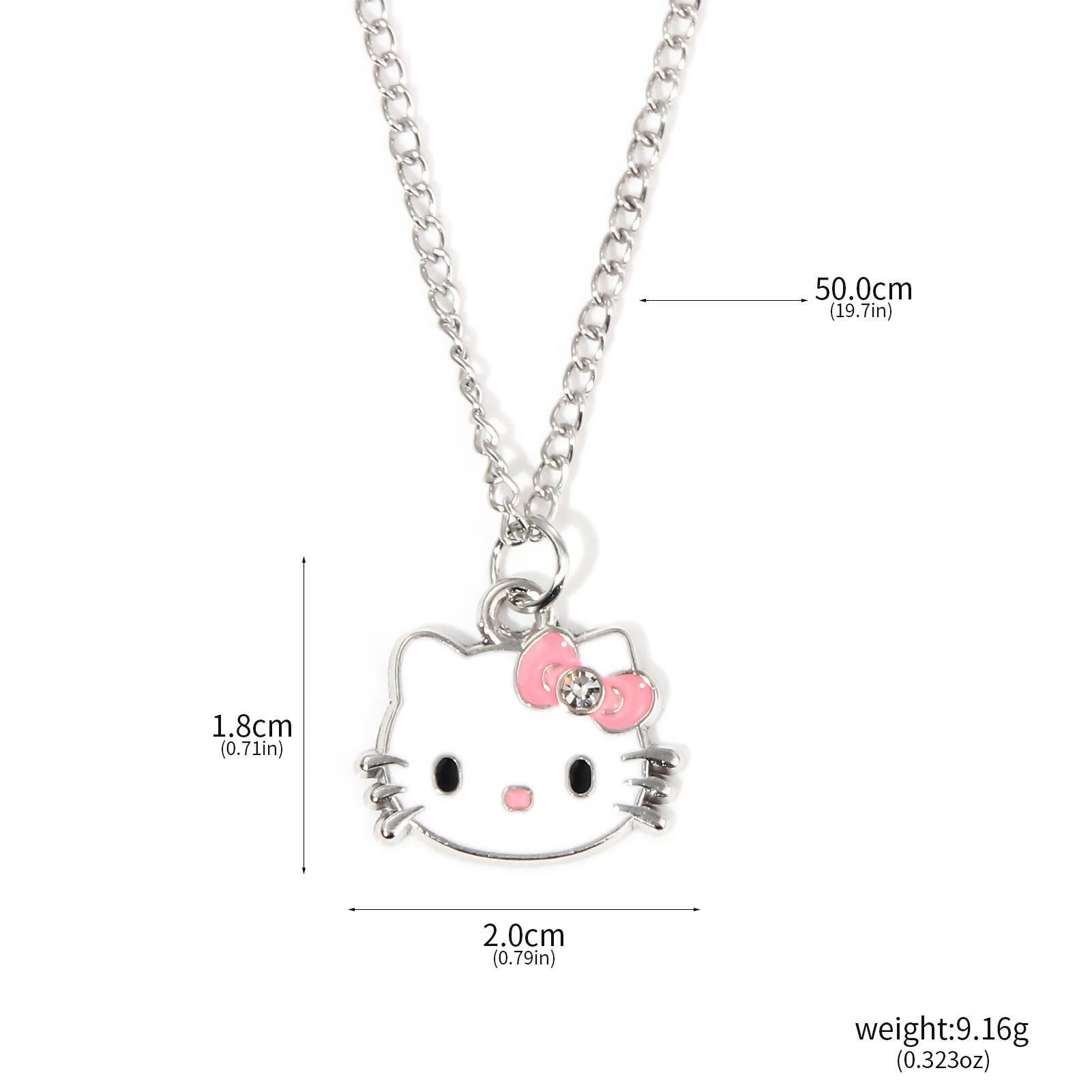 Hello Kitty Pendant Necklaces Fashion Bow Cute Cat Necklace For Women Men Jewelry Accessories Gifts Girl Metal KT Cat Pendant image 6