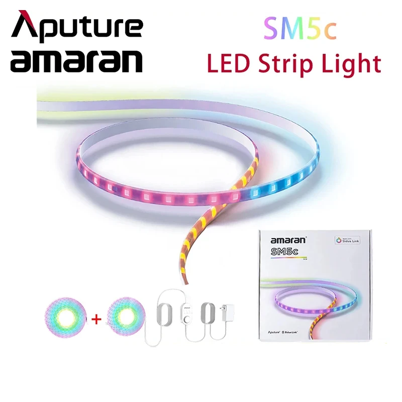 

Aputure Amaran SM5c RGB Smart Pixel LED Strip Light 5 Meters Extensions Smart Control for Party Video Studio Home Life Gathering