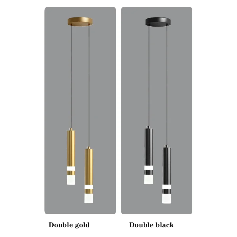 lustre led preto ou dourado lampada pingente com duas cabecas boa aparencia luz de teto luz domestica ac 110v ac 220v novo 01