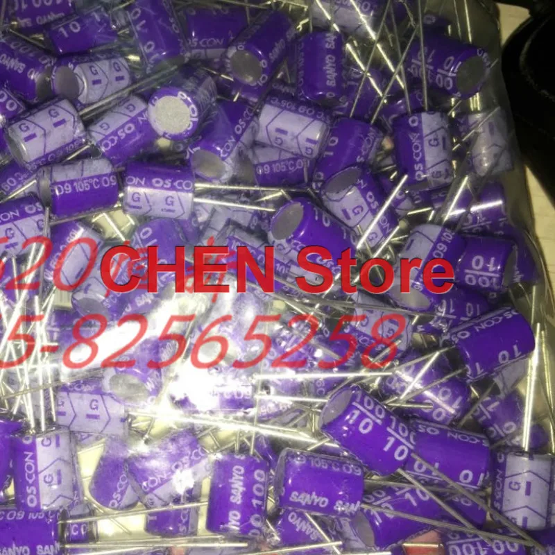 20PCS Sanyo OS-CON SA 10V100UF 8X10MM High polymer Motherboard 100UF 10V Solid State Capacitors purple 10SA100M