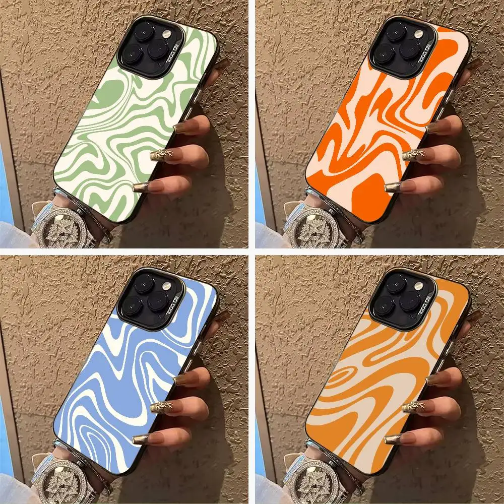 

Abstract -FluidWavy Pattern Phone Case For iPhone 17,16,15,14,13,12,11 Plus Pro Max Colored Silver Phone Case