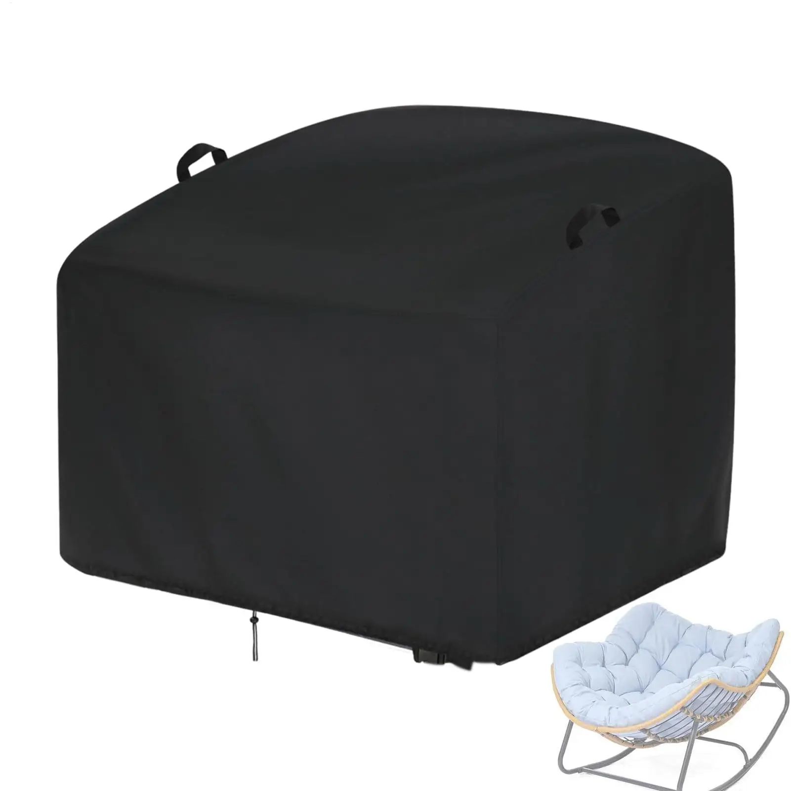 Rocking Chair Cover Waterproof Dust Slipcover Dustproof Windproof Chair Cover for Rattan Lounger Yard Garden Home Nursery