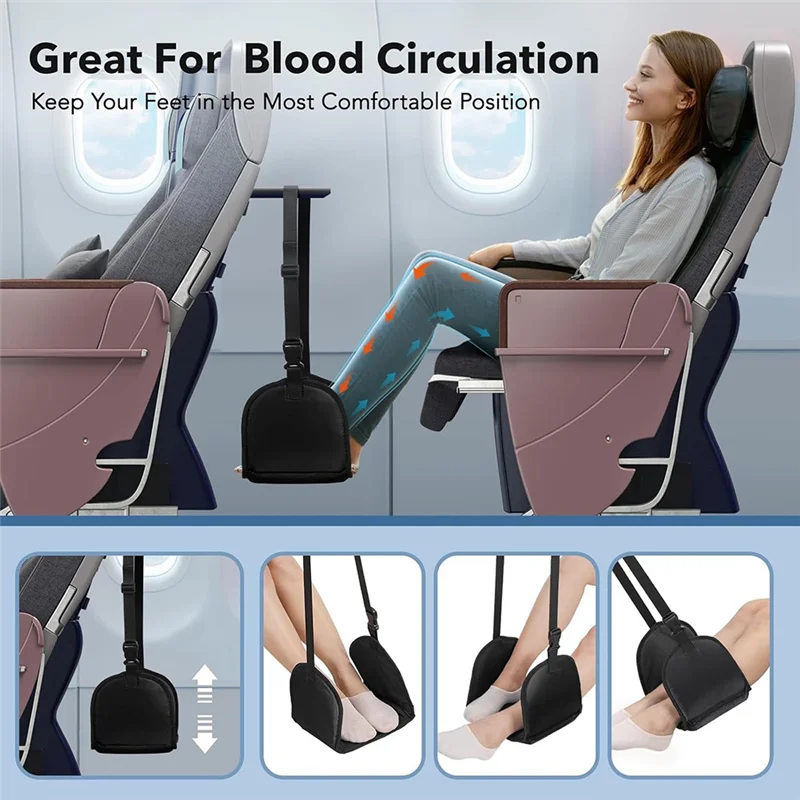 

ABMI-Foot Relaxing Hammock Adjustable Airplane Foot Hammock For Office Travel Relaxing Under-Desk Resting Foot Hammock