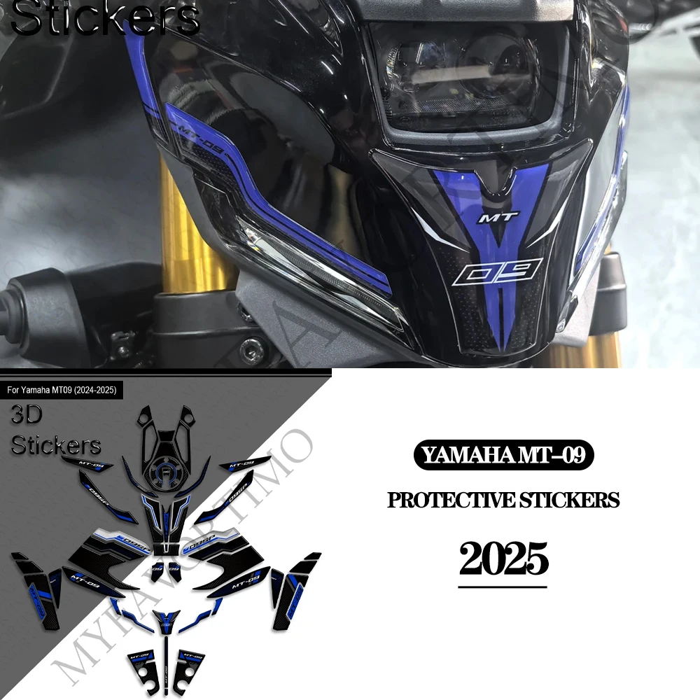 

For Yamaha MT-09 MT09 MT 09 SP Motorcycle Tank Pad Gas Fuel Oil Kit Fairing Front Fender Protector Stickers Decals 2024 2025
