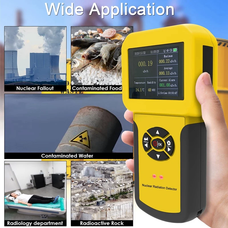 Professional Nuclear Radiation Detector Geiger Counter Radiation Detector Β Y X-Ray Gamma, With Alarm Set,