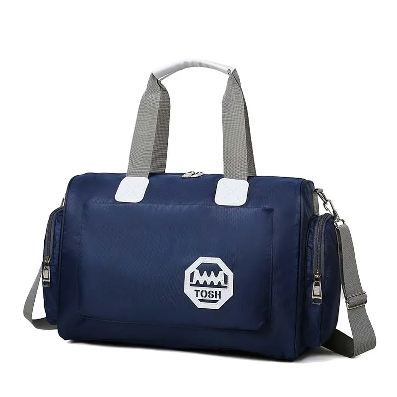 حقيبة سفر كورية الطراز للرحلات القصيرة، حقيبة أمتعة رجالية كبيرة السعة، حقيبة كتف مقاومة للماء مع مقبض قابل للطي