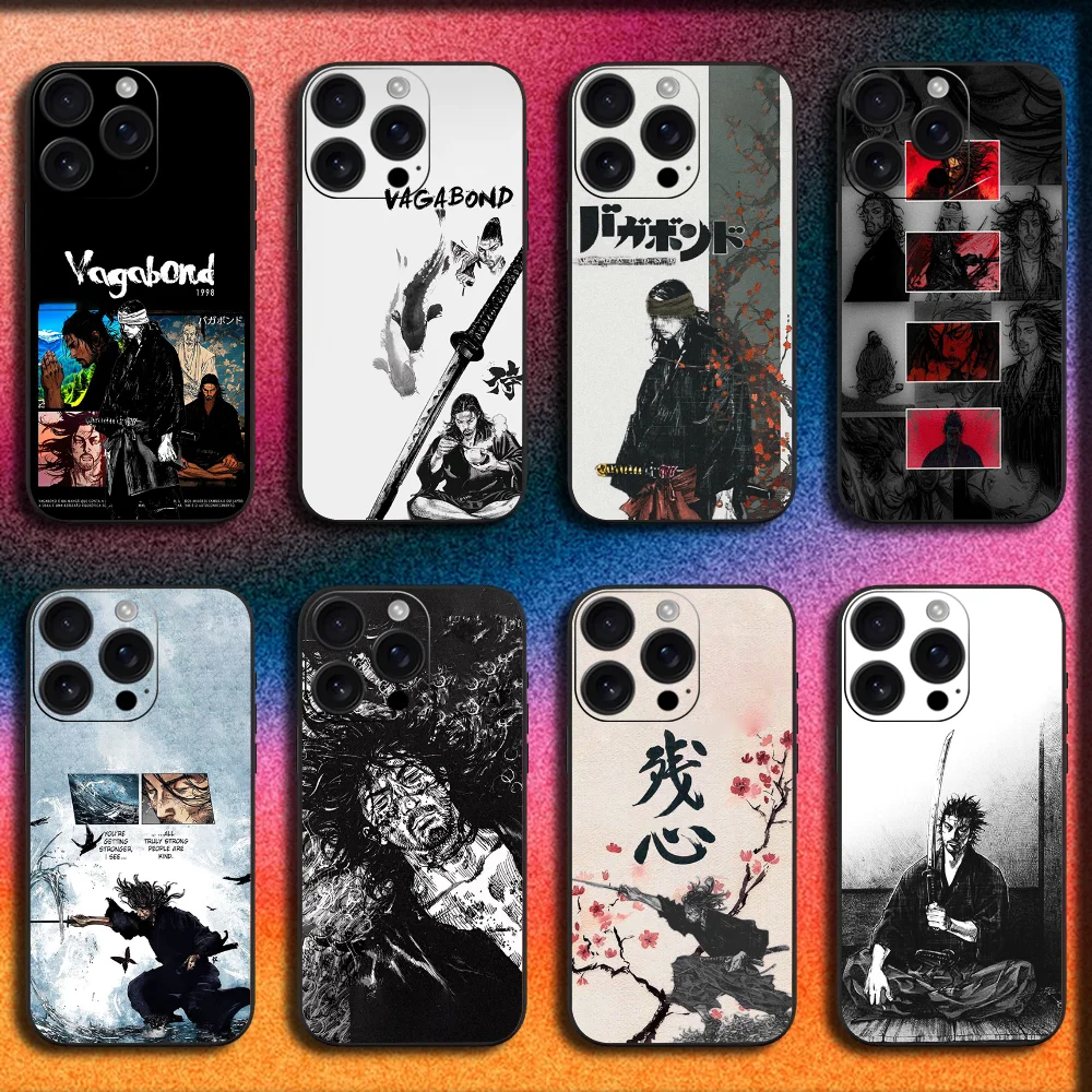 

Miyamoto Musashi V-Vagabond Manga Phone Case For iPhone 16,15,14,13,12,11,Pro,XS,Max,XR,Plus,SE,Mini Soft Black Cover