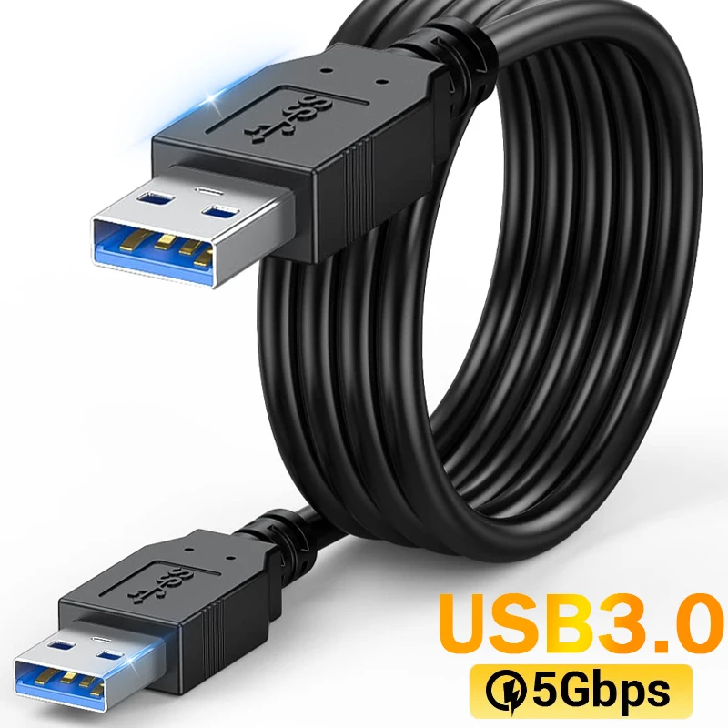 USB 3.0 Extension Cable Male To Male USB 3.0 Wire Cord 5Gbps High-Speed Data Transfer Data Cables for Webcam Laptop Keyboard