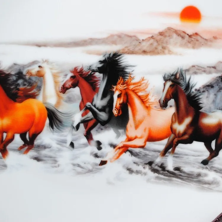 home OFFICE TOP Decor art--handicraft efficacious Mascot success horses porcelain plate ART -BEST business NEW YEAR present