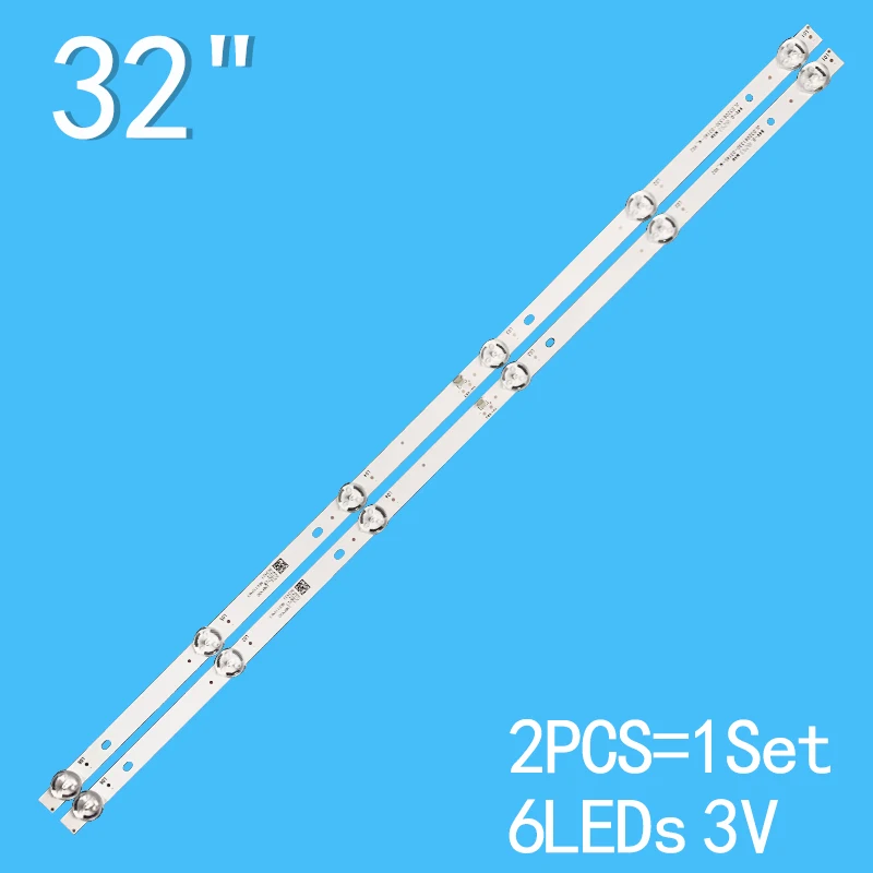 Strip lampu latar LED 2mm 580mm untuk ECON EX 32HT002B V1T09 RCA RLED3221-D HRS _ QY32A114 _ 2X6 _ 2W _ MCPCB JL.D32061330-031AS-M _ V02