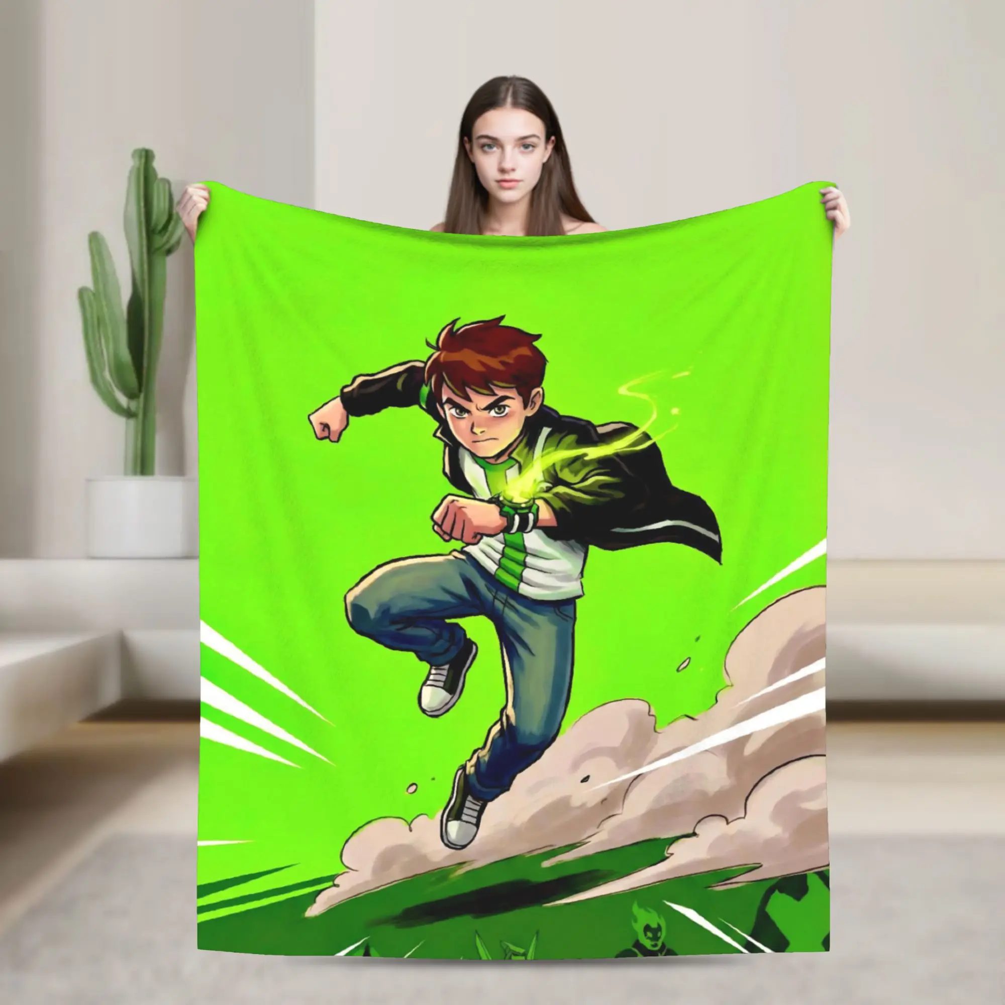 Ben 10 Anime Merch Blanket Lightweight Warm  Throw Blankets for Bed 50x60 Inches Multi-size Bedspread