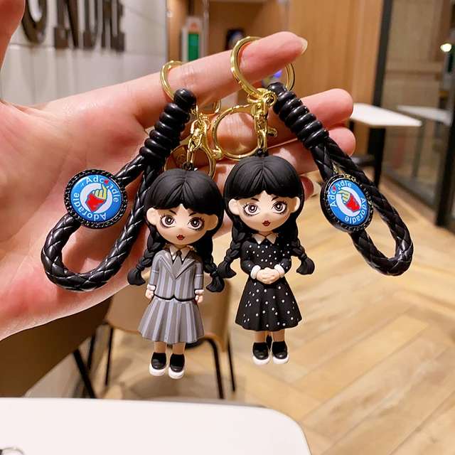 New Wednesday Dress Girl Keychain Exquisite Figure Model Doll School Bag Hanger Chain Keychain Gift AliExpress