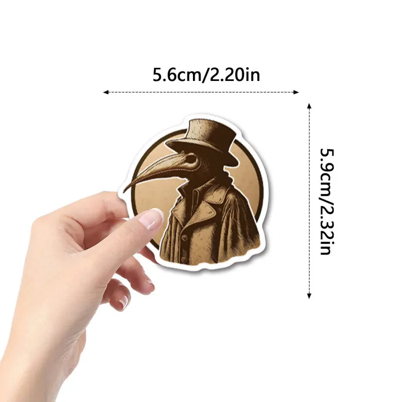 10/25/50Pcs Crow Mask Plague Doctor Stickers Graffiti Waterproof Sticker Luggage Suitcase Notebook Laptop Motorbike