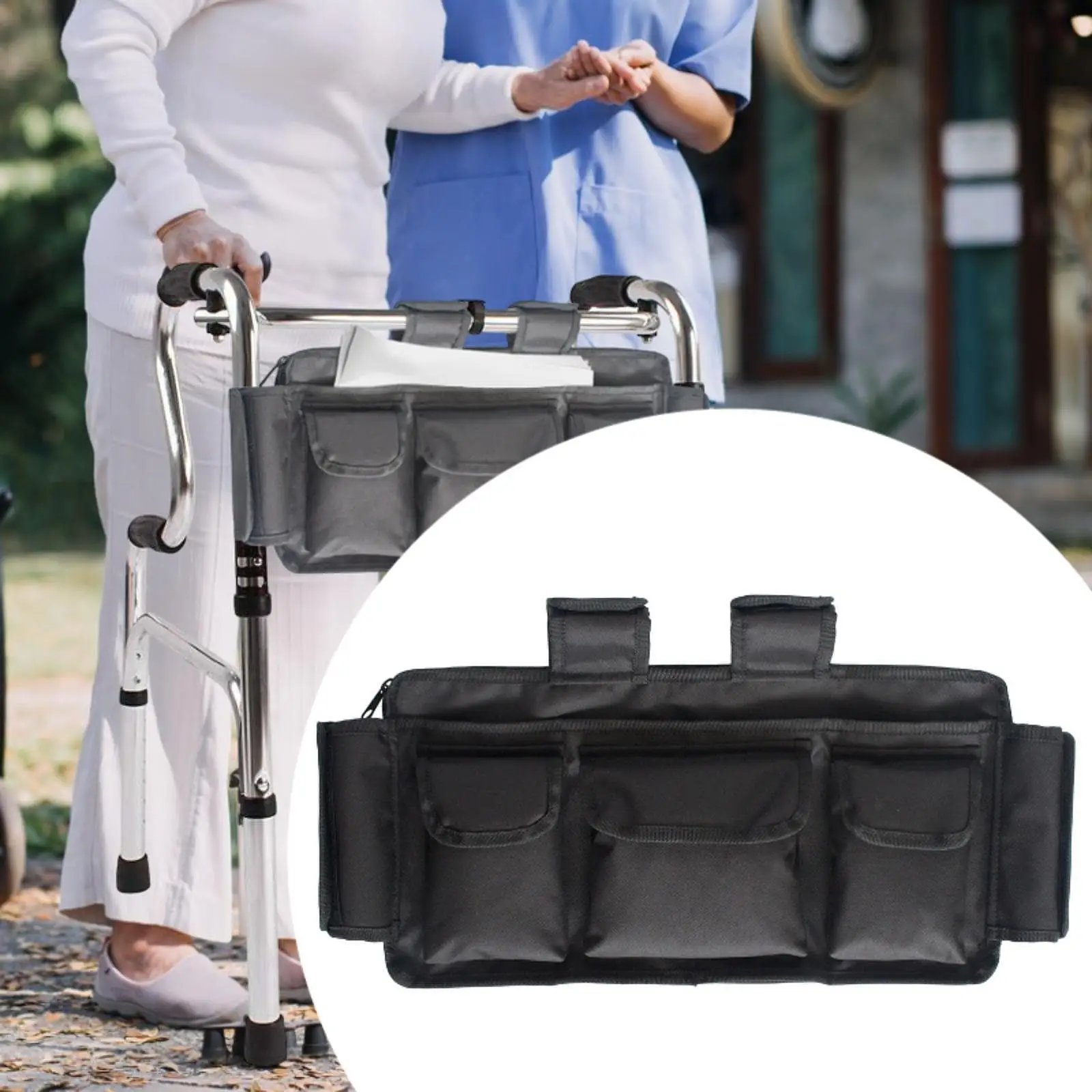 

s Side Bag Walker Side Arm Bag Multi Pockets Water Resistant s Armrest Organizer Large Capacity for Elderly