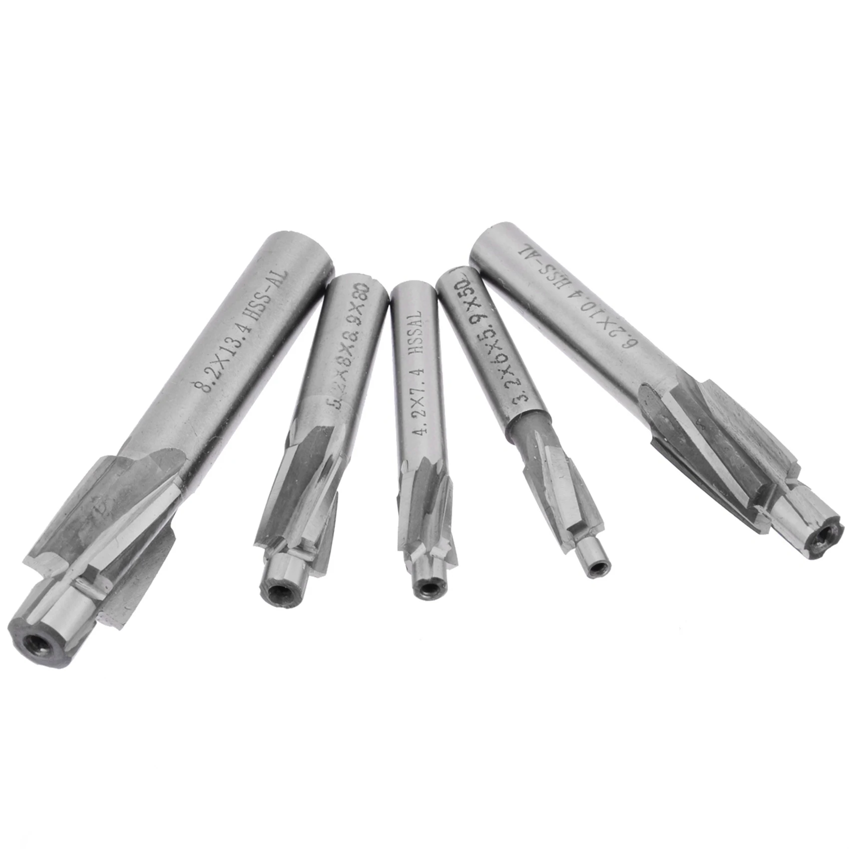 A74E-10Pcs HSS Counterbore End Mill M3-M8 Pilot Slotting Tool Milling Cutter Countersink End Mills