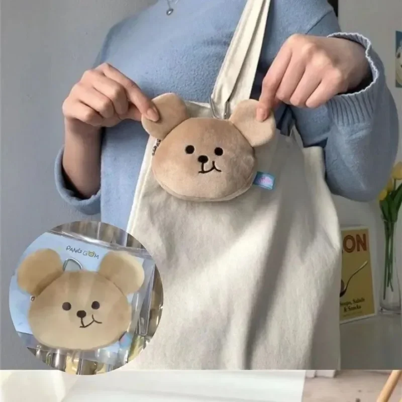 سوبر رائعتين الدببة الضخمة محفظة نسائية للعملات المعدنية ثلاثية الأبعاد الكرتون حقيبة التخزين في الهواء الطلق السفر الفتيات المحفظة سماعة تاريخ كابل سستة حقيبة