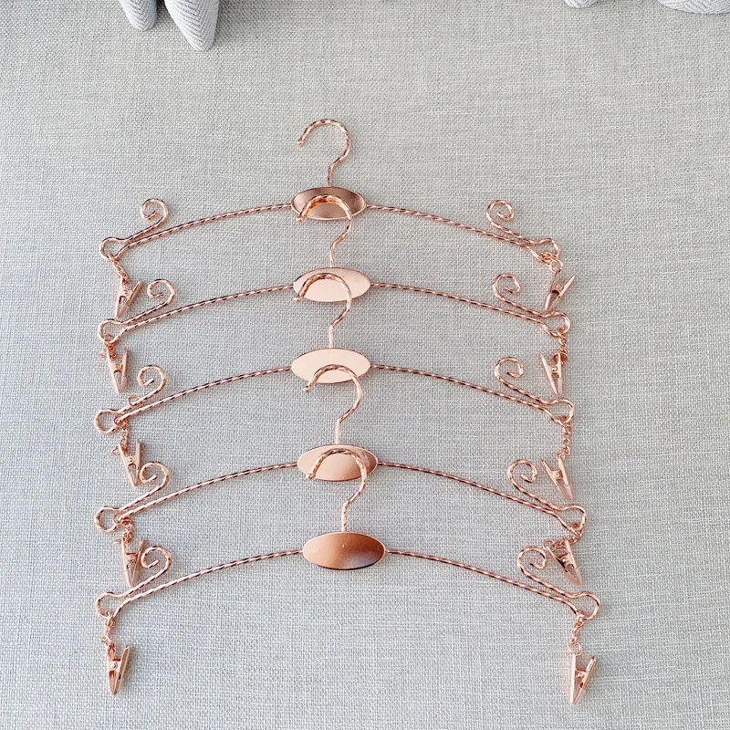 

10pcs Pack Cloth Hanger Portable Bathroom Underwear Hangers Bra Clips Socks Panty Racks Home Drying Clothes Hanger with Clips