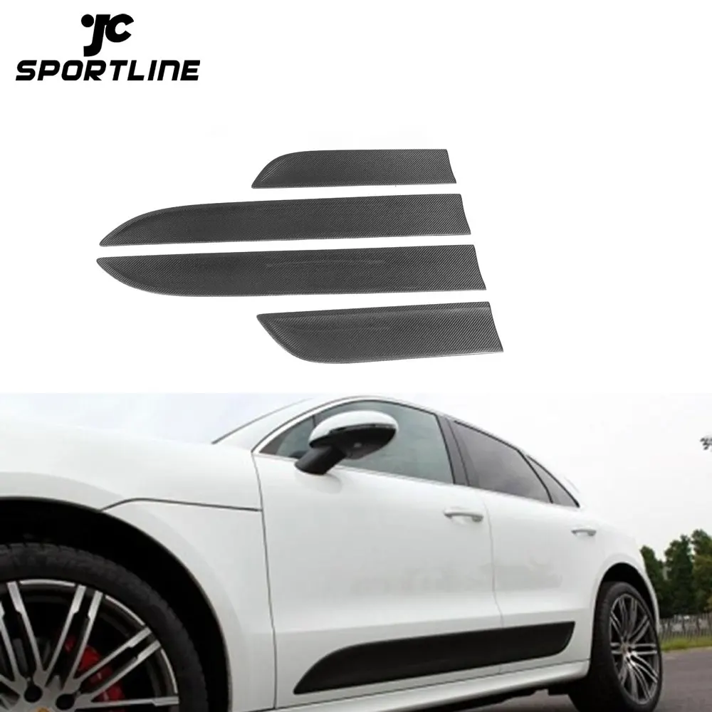 

4PCS/SET Real Carbon Fibre Side Door Trims For Porsche Macan 2014