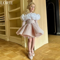 LORIE Glitter Cute Flower Girl Dresses A-Line Off Shoulder Ruffles Flowers Wedding Party Dress Birthday Party Dress Customized