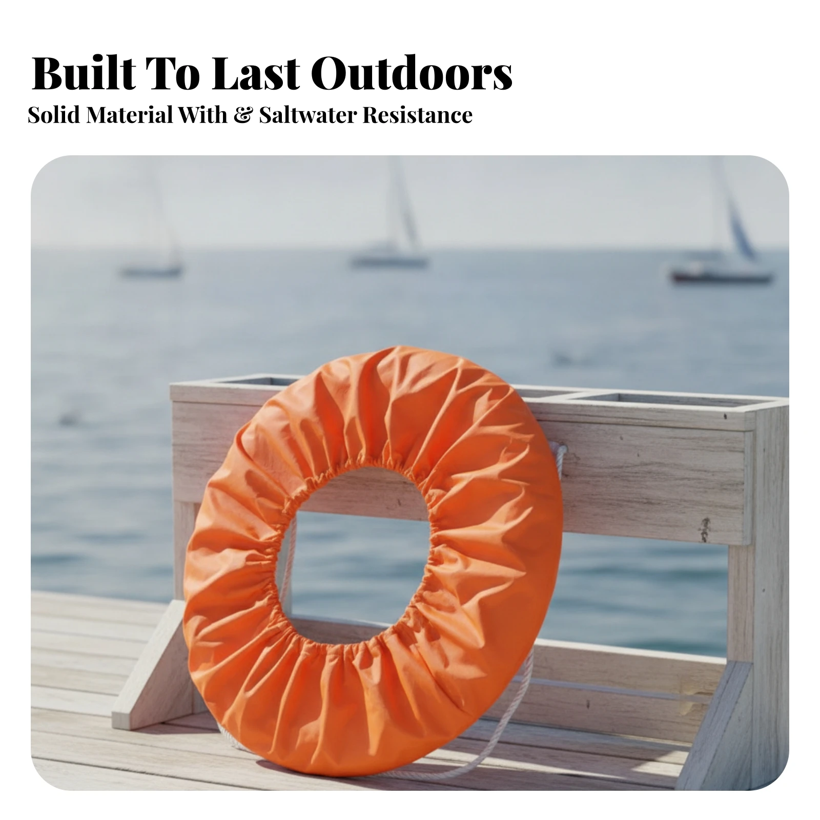 High Visibility Orange Life Ring Cover Waterproof Oxford Sleeve for Buoy Protection Against Weather Dust on Boats Docks Pools