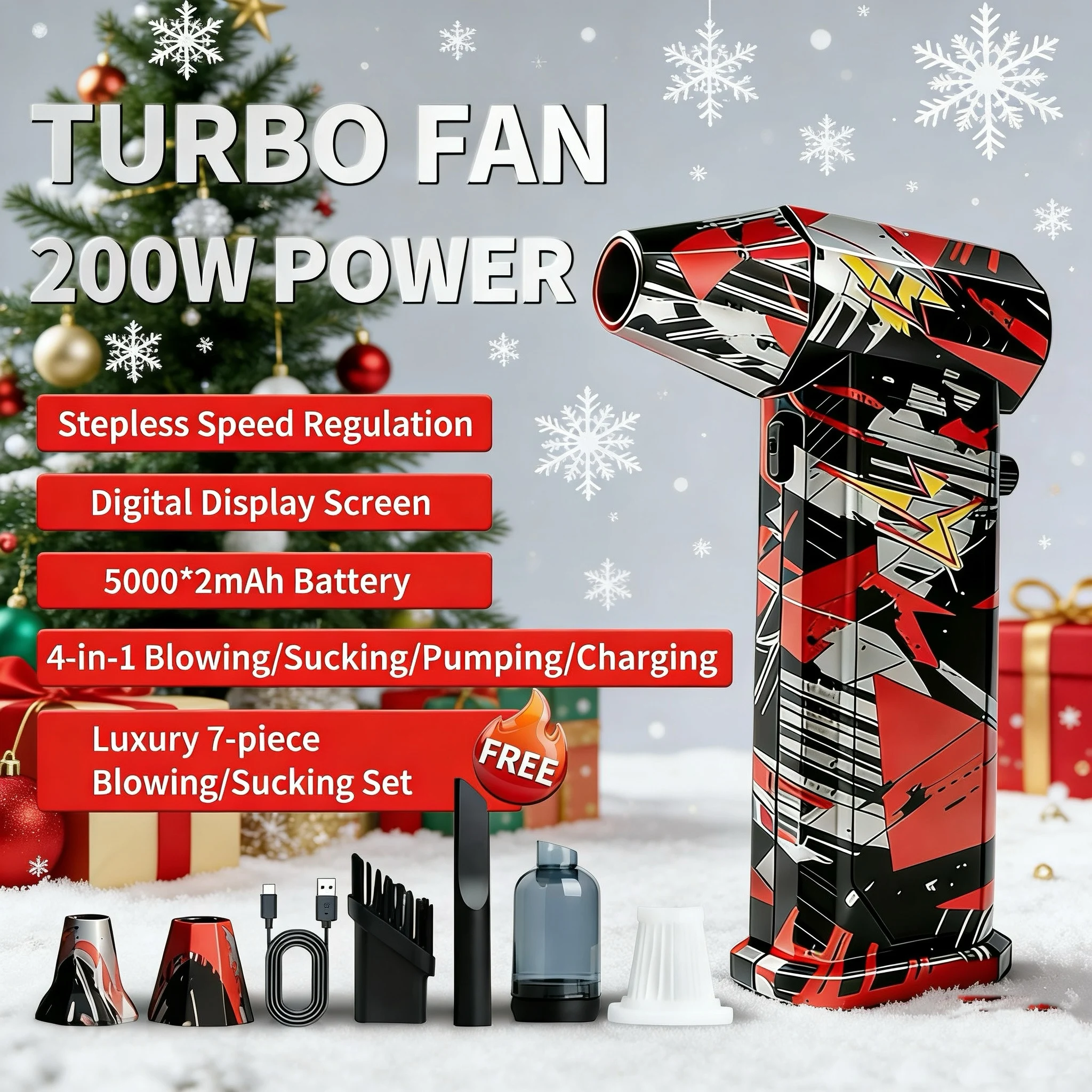 

800000 RPM X9 Brushless 10000mAh Motor Electric Turbo Jet Fan High-Speed Turbo Violent Fan Rechargeable Powerful Dust Blower