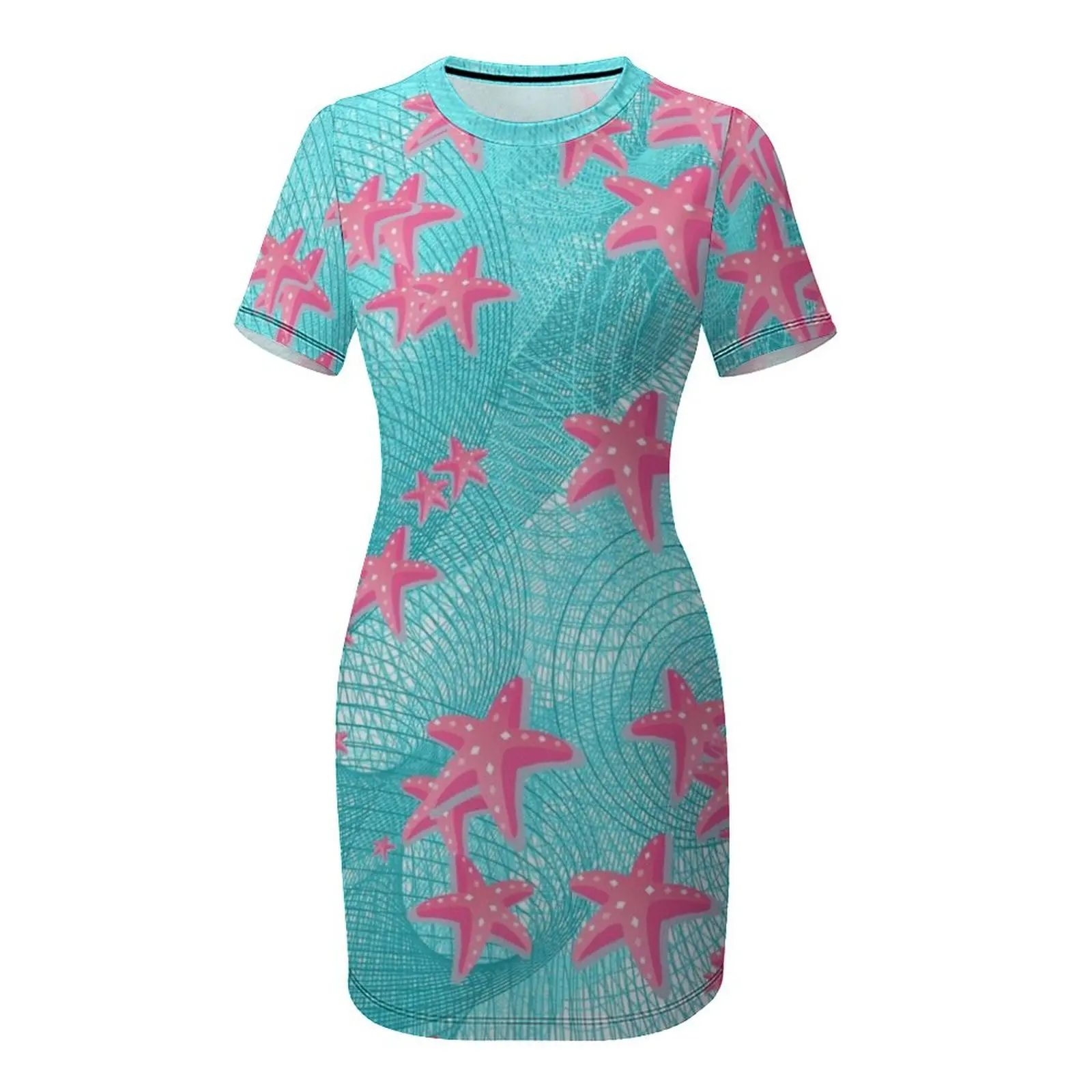 Pink starfish Short Sleeved Dress Women's summer long dress dresses for prom long sleeve dresses Dress