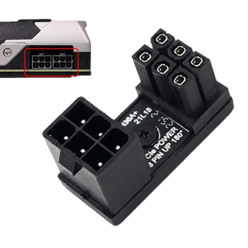 Grafische Kaart 8-Pins Connector 6/8 Pin Power Adapter Connector 180 Graden Haakse Adapter Stuurconnector Bord Gpu Adapter Voor