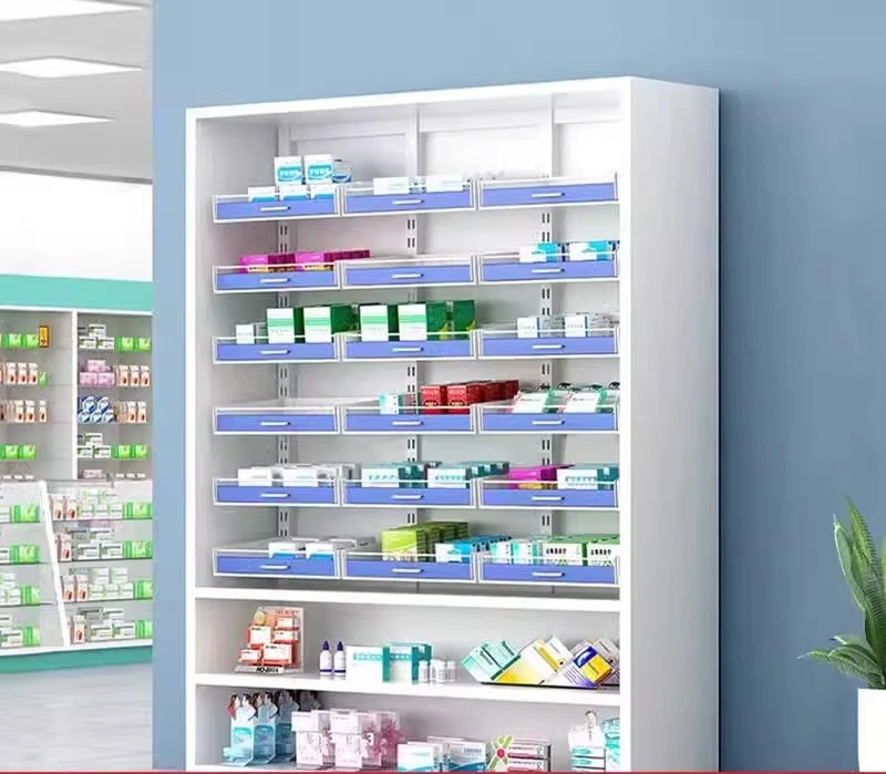 Hospital Western medicine rack disposal table, single and double-sided pharmacy medicine rack, clinic medicine tray rack, Wester