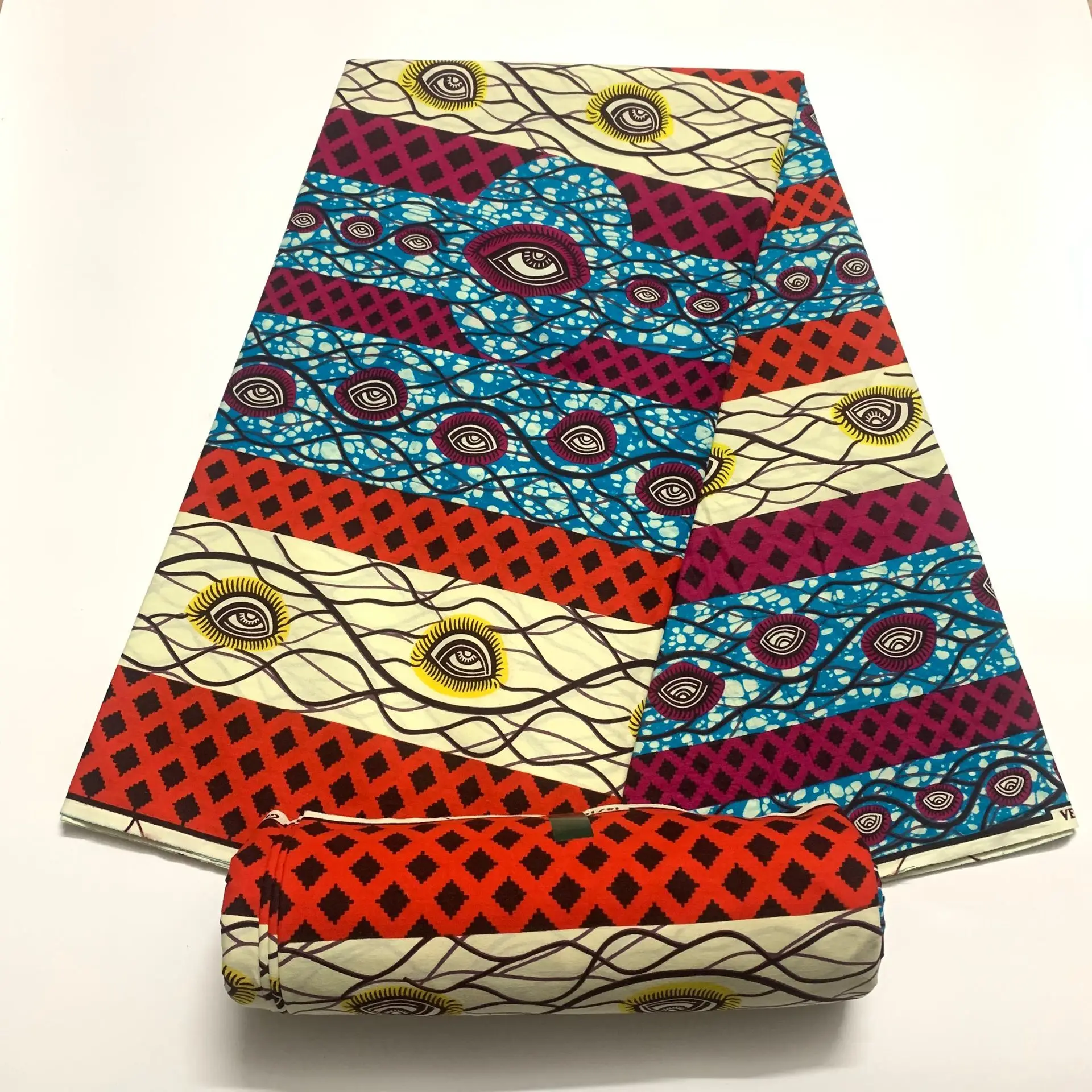 Imagem -04 - Tecido de Cera Africana para Vestidos Femininos Tecidos Ankara 100 Algodão Estilo Nigeriano Patchwork Costura Garantido Verdadeiro Cera Real 2024