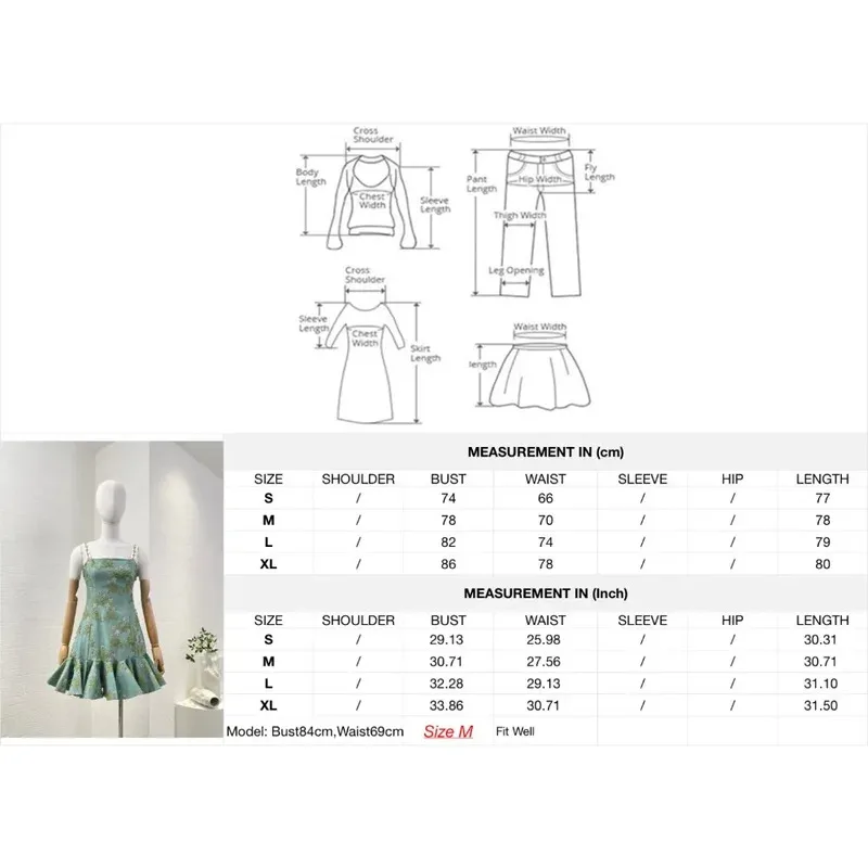 グリーンの花柄刺繍ノースリーブプリーツマーメイドフィッシュテールミニドレス2025リネン