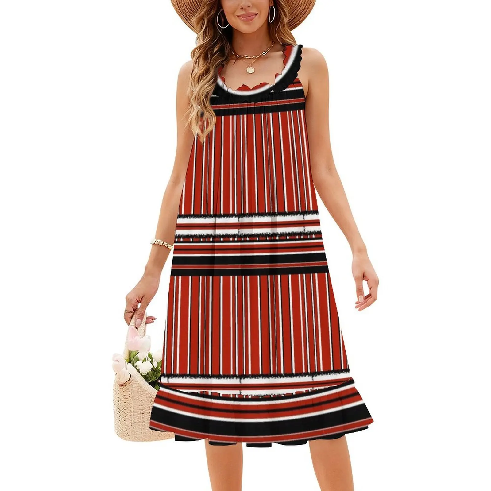 إذا كنت ترغب أزياء الأحمر والأسود والأسود. قناع وفستان مثير للإجازات للنساء على الشاطئ وحفلات أعياد الميلاد فستان قصير للتخرج #4