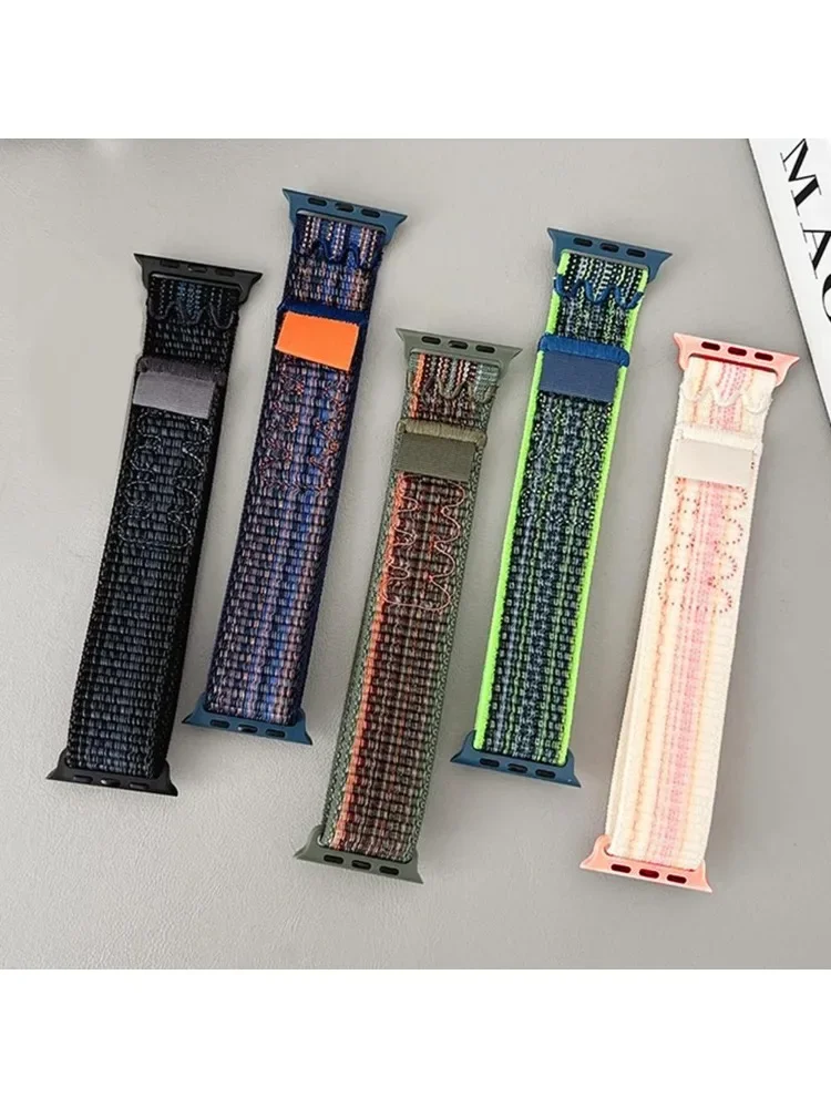Armbänder für Apple Watch Band 45 mm 46 mm 42 mm 49 mm 44 mm für Nike Nylon Sport Loop Armband Correa iWatch 10 9 8 7 6 5 4 SE Ultra 2