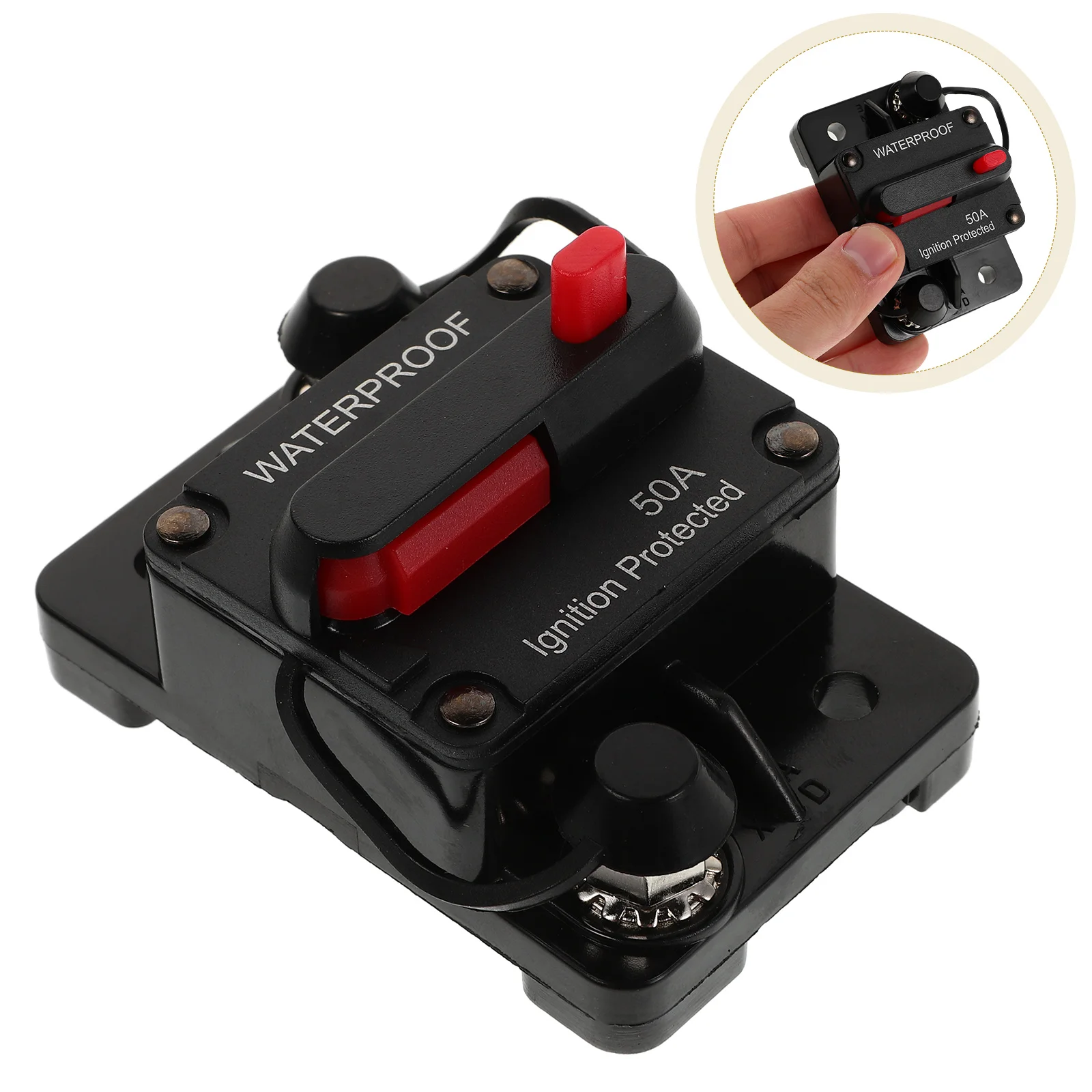 Car Insurance Holder Switch Adjustable Dc Circuit Breaker Protector Black Plastic