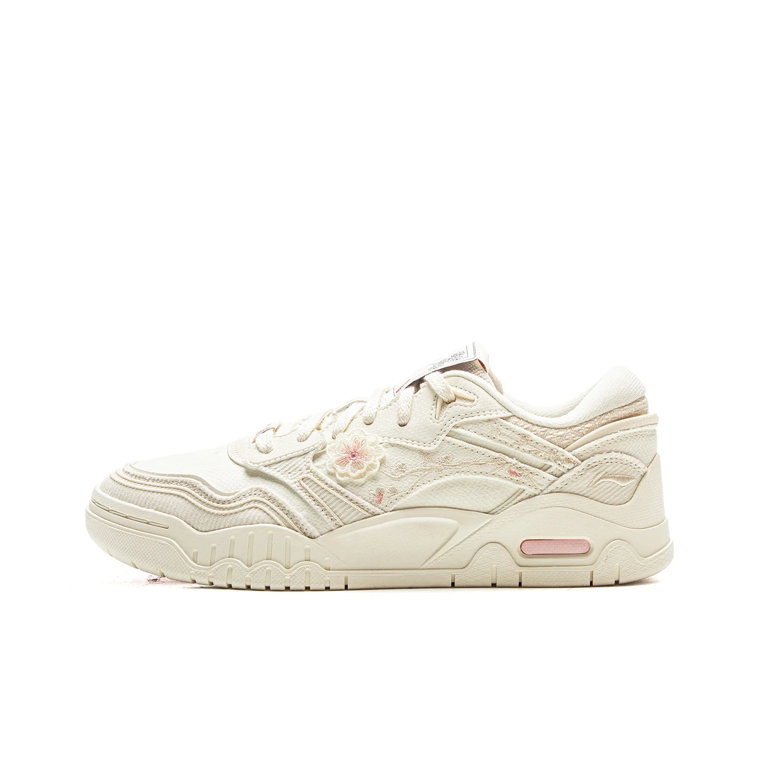 Li Ning x GUGONGLIANMING Moon White 3 Synthetic Leather Low top Skateboard Shoes Women's Xuan Paper White AGCV078-12