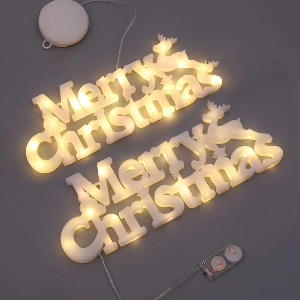 عناصر زينة عيد الميلاد ثلاثية الأبعاد لوحة حمراء مقاومة للماء أضواء حروف عيد ميلاد سعيد مثالية للعام الجديد